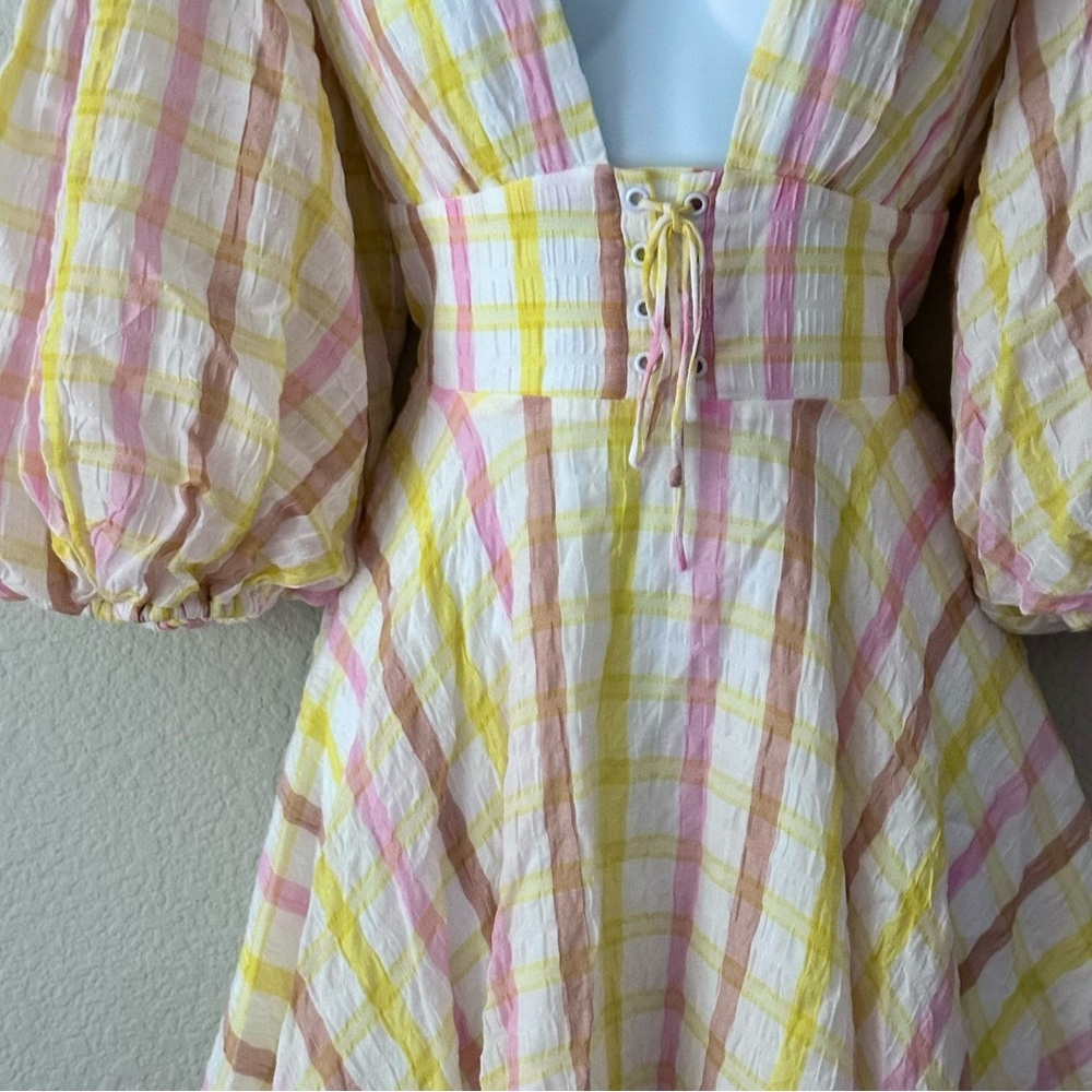 For Love & Lemons Rue Puff Sleeve Mini Dress - Picture 8 of 12